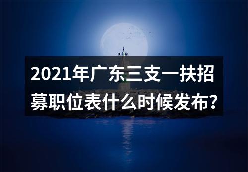 2021年广东三支一扶招募职位表什么时候发布？ 图片